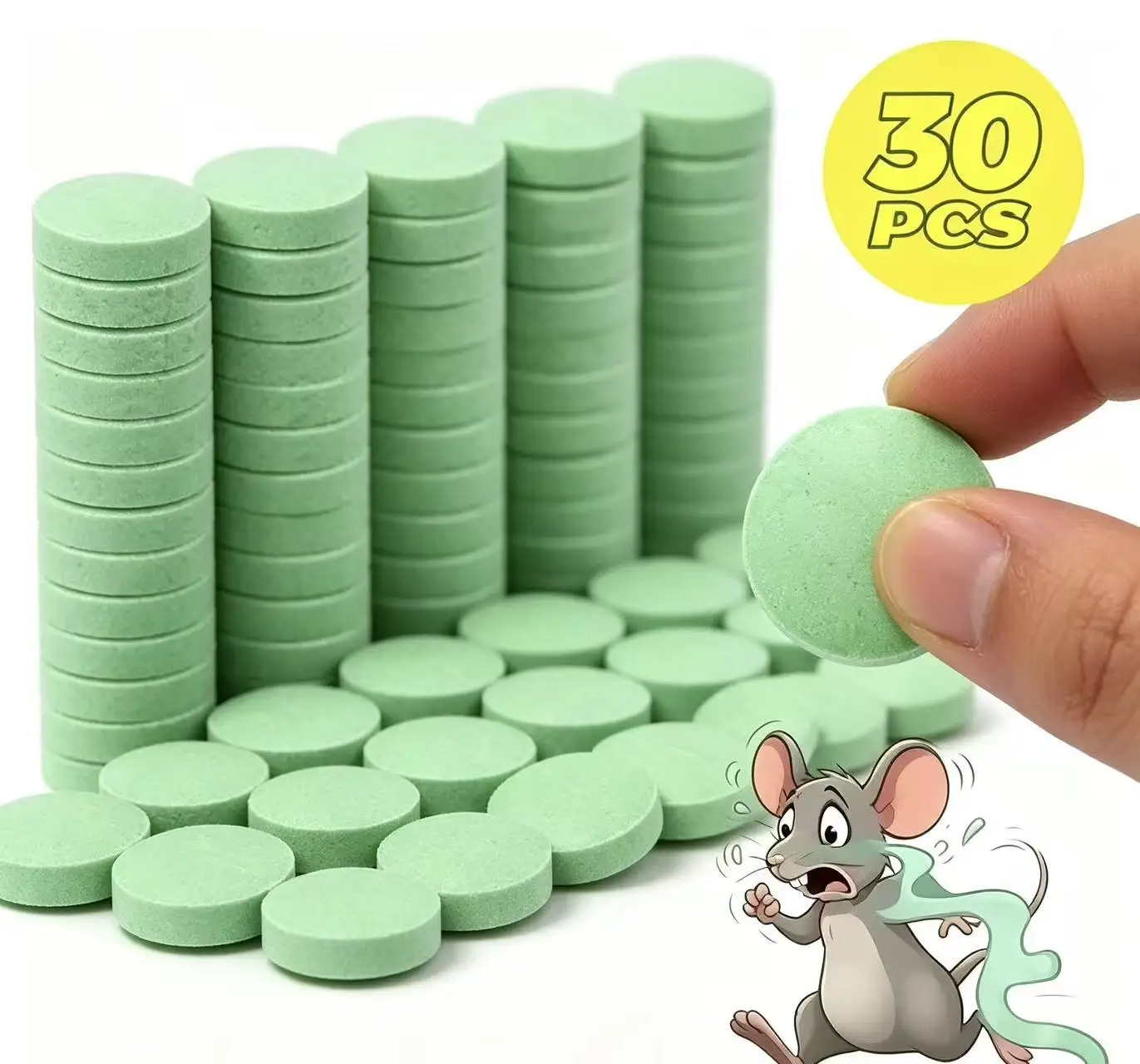 30pcs Rodent Repellent Pills Everyday Anti-Rat Indoor Furniture Protection Safe harmless Emits easy to use Drive away rodents Pi