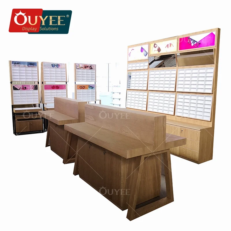 Customized-Factory Optical Showcase Display Cabinets Optical Store Fixtures Glasses Shop Decoration High End Custom