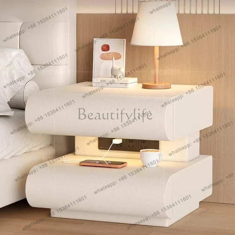ld Charging Bedroom Bedside Table Smart Unique Luxury Mid Century Modern  Simple Trendy Criado Mudo Home Furniture