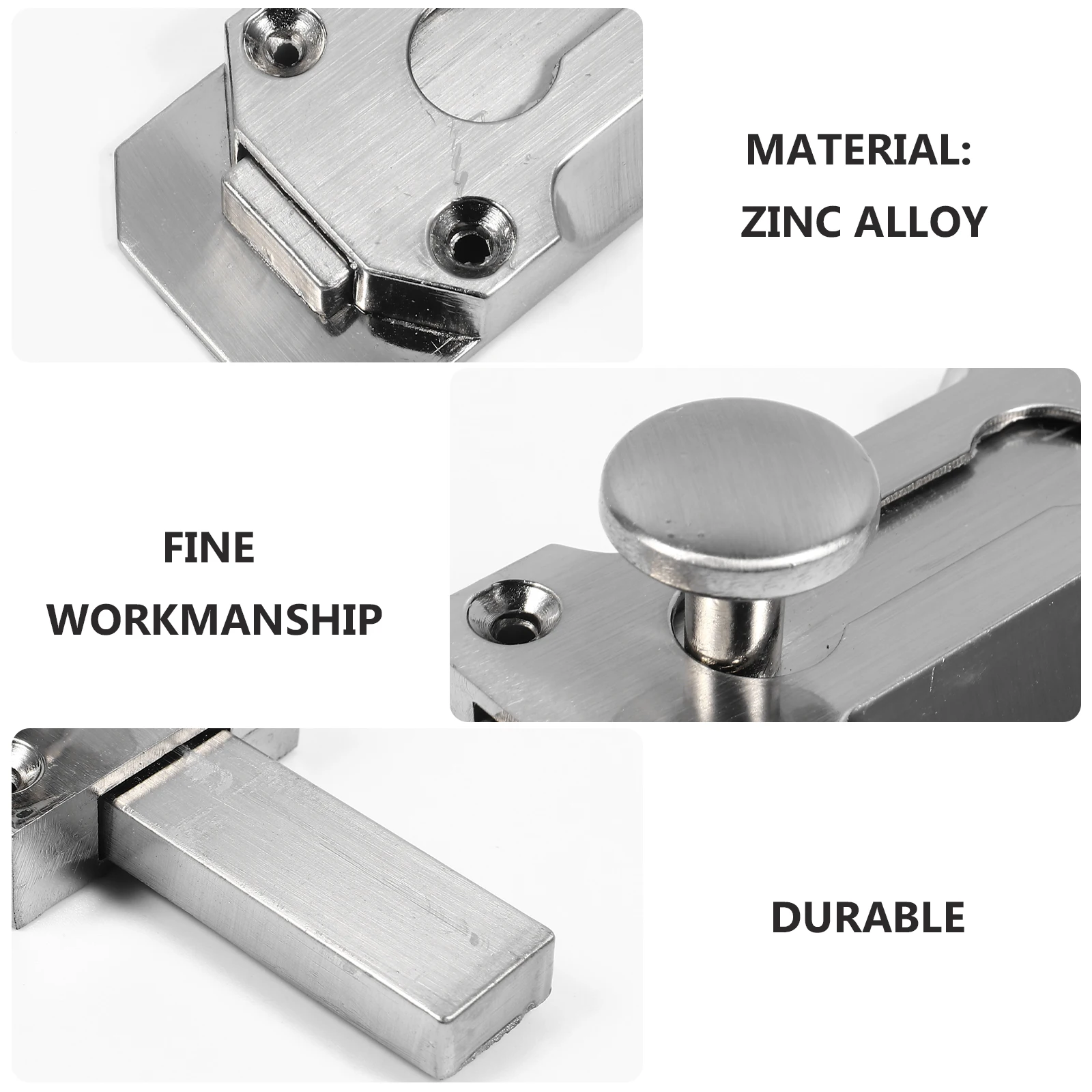 

2 шт., штифт из цинкового сплава, замок с бочонком, врезной дверной защитный слайд, детские замки для безопасности для ванной комнаты, кухни, гаража, прочный, легкий