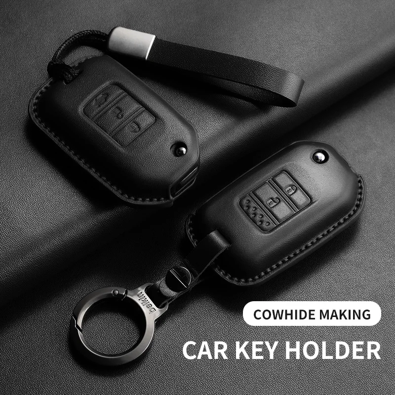 Leder Auto Schlüssel Fall Abdeckung Shell Für Honda Accord Civic City Fit HR-V XR-V Klapp Auto Fernbedienung Schutz Shell Halter zubehör