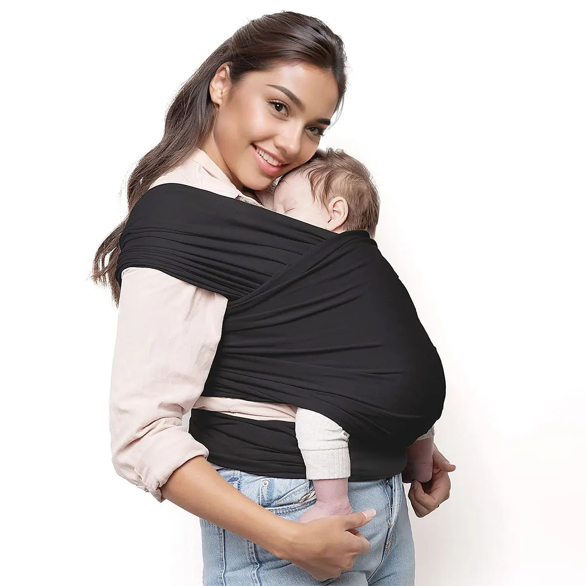 

Baby Wrap Carrier Hands Free Front Carry Sling Soft Stretchy Infant Sling Ergonomic Support Newborn to Toddle