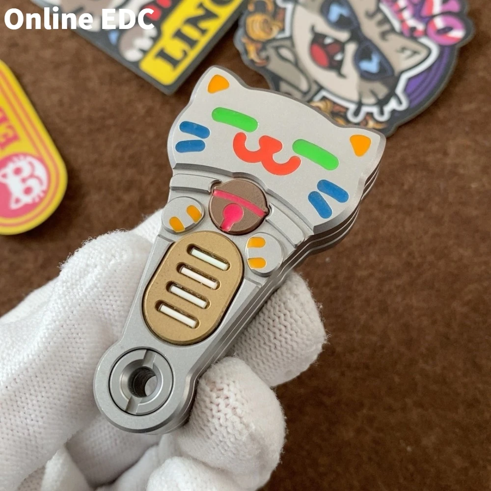 Jouets EDC d'occasion LINO EDC DUOBO diapason mécanique lumineux en acier inoxydable à trois couches Fidget curseur soulagement du Stress jouet adultes
