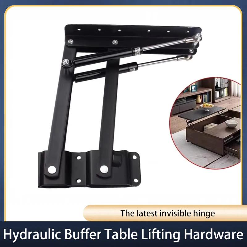 

New Hydraulic Buffer Table Lift 2Pcs Folding Spring Tea Table Lift Hinge Hidden Furniture Hardware Accessories for Table Legs