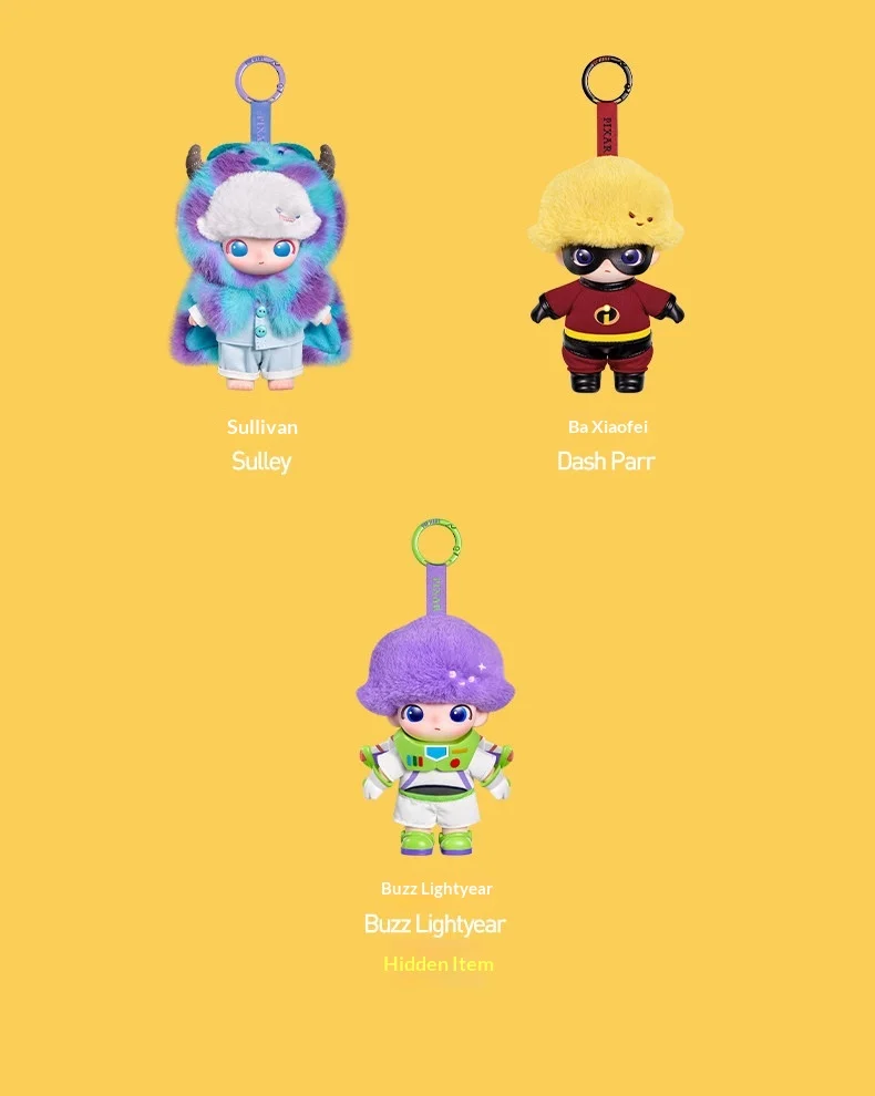 Original POP MART DIMOO WORLD PIXAR Co-Branded Blind Box Toy Story Flauschige Figur Taschenanhänger Sammlerstück Geburtstagsgeschenk – Detail 9