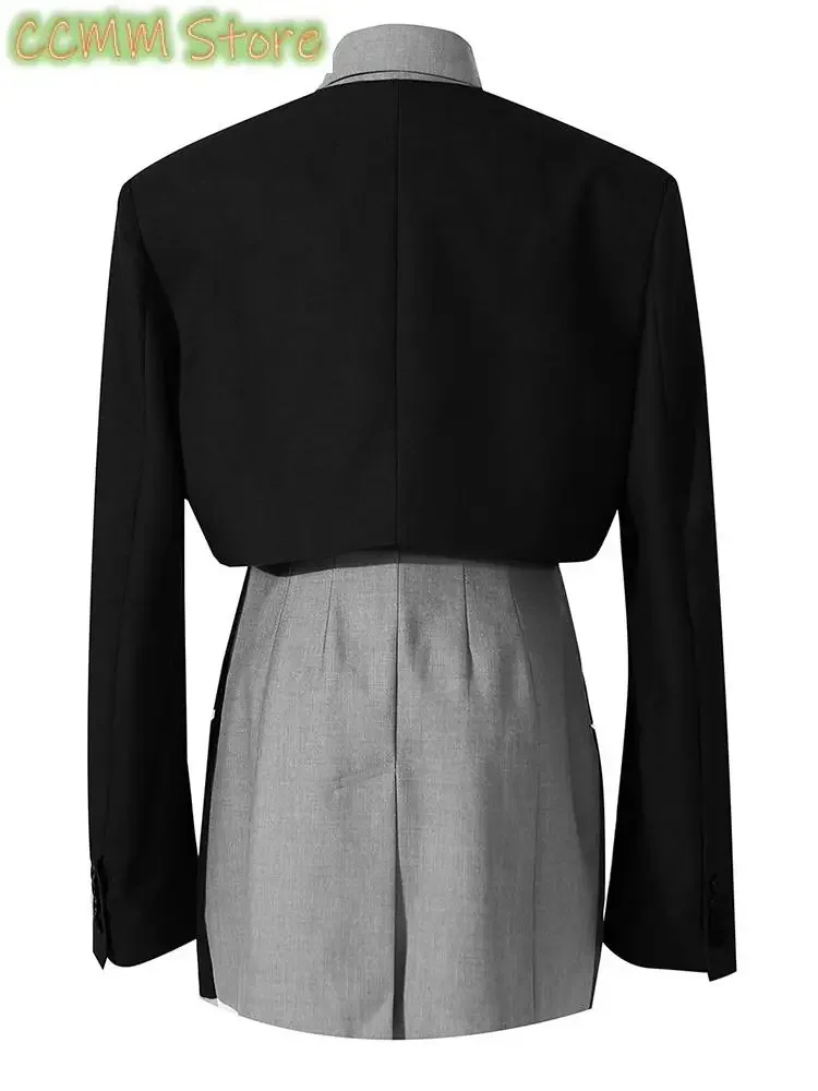 Blazer évidé pour femme, blazer élégant, revers, veste à manches longues, bloc de documents ingent, marée de mode, printemps, automne, nouveau