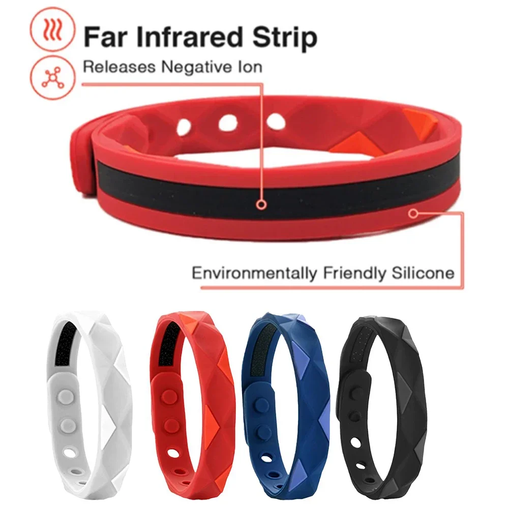 

Sugar Regulator Bangle 6-Hole Adjustment Wrist Strap Portable SportsWear Pain Relief Silica Gel Anti-static Bracelet Negative