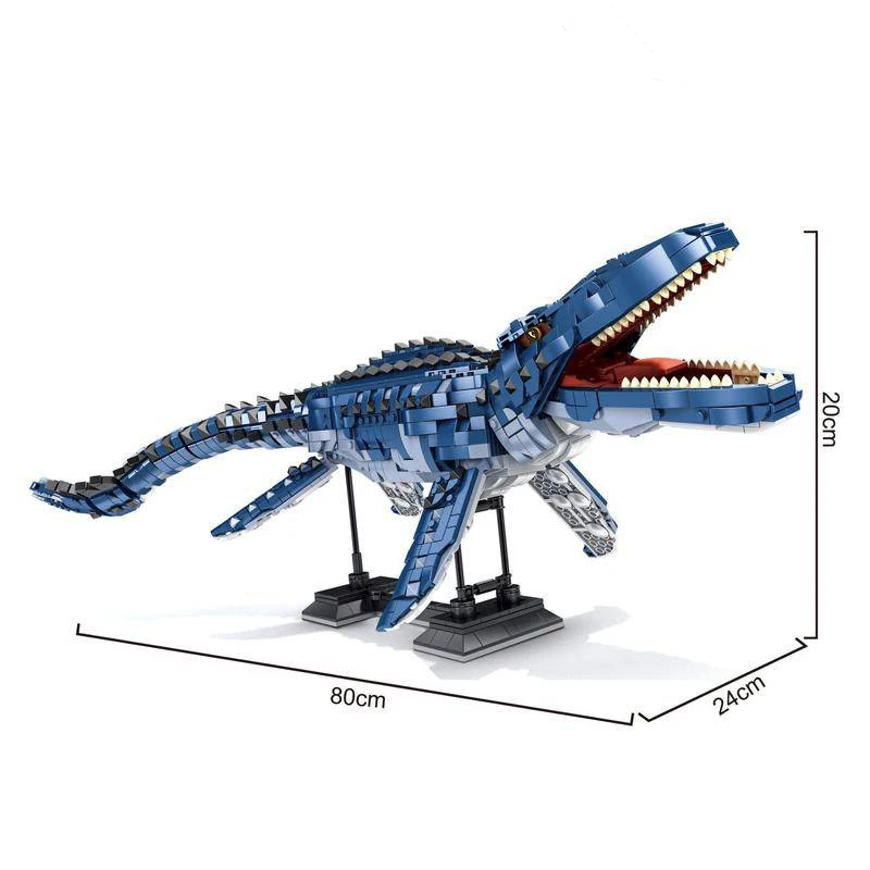 Creatieve Expert Moc Panlos 611005 Dinosaurus Wereld Diepzee Mosasaurus Model 1859 Stuks Bouwstenen Puzzel Speelgoed Voor Cadeau