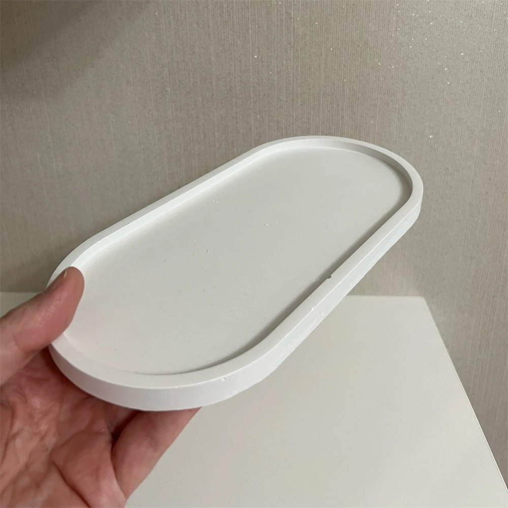 Long Oval Tray Cement Silicone Molds 5 Sizes Flowerpot Holder Candle Cup Plate Gypsum Plaster Mould Jewelry Storage Resin Mold