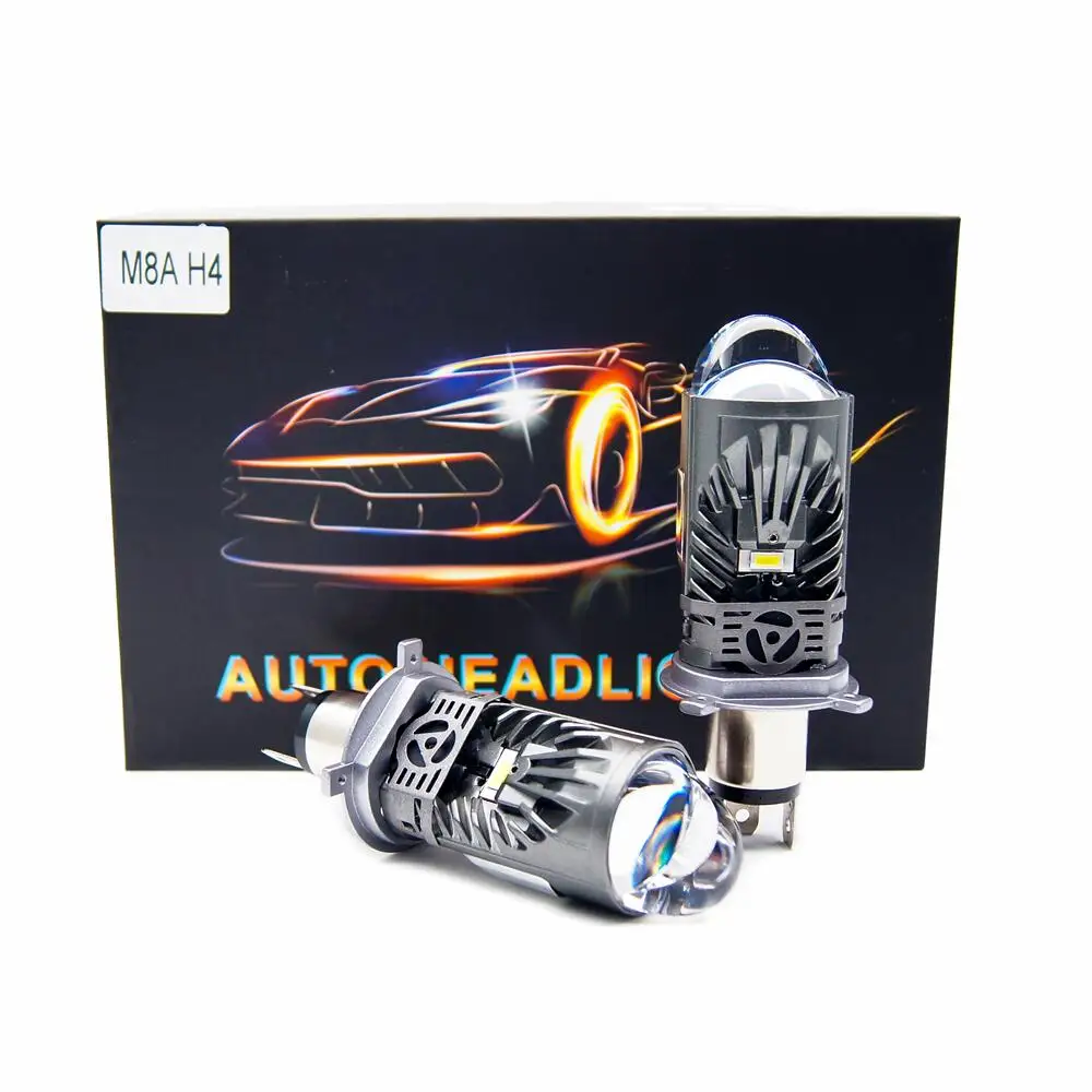 2024 M01p straight-through lens headlamp H4 far and near light LED ultra-bright high-power automobile and motorcycle headlights