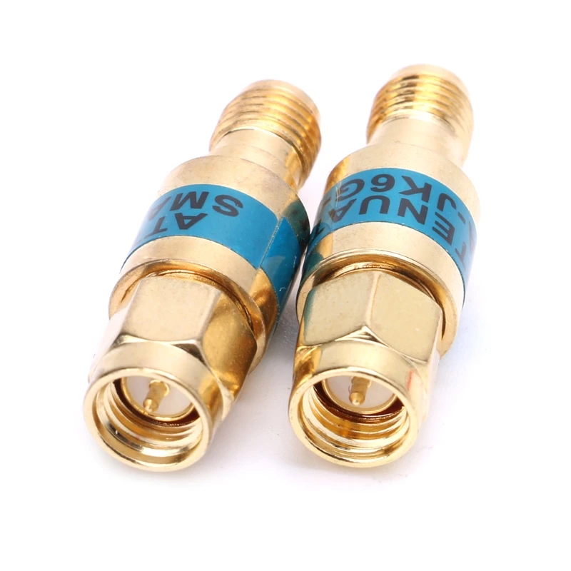573A Golden Attenuator SMA-JK ชายหญิง RF Coaxial Attenuator 2W 0-6GHz 30db