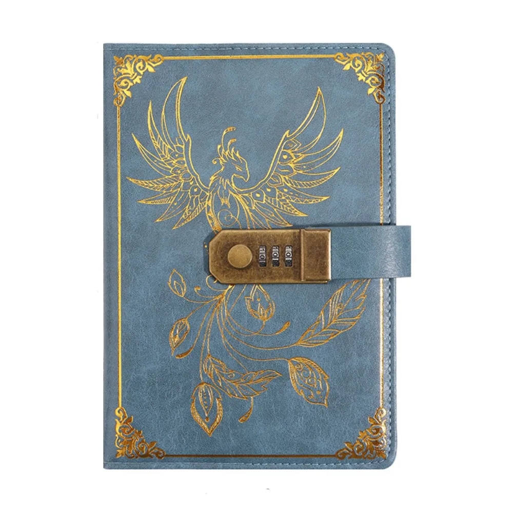 Stationery Password Notebook Diary Book Retro A5 Notebook with Lock 200 Pages Smooth Travelers Journal Office School Supplies