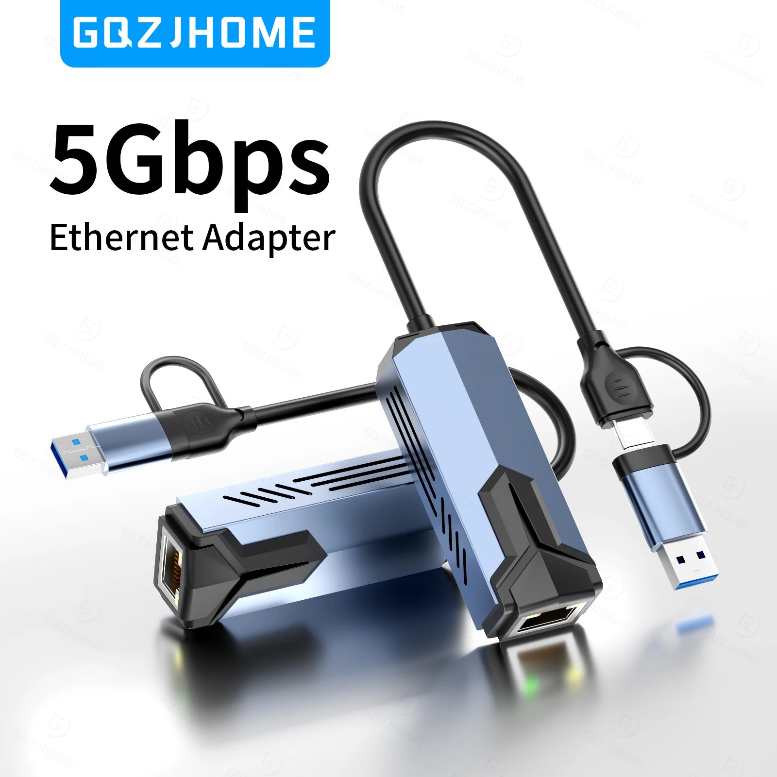 

5G USB Ethernet Adapter 5000Mbps USB3.0 Network Card for Laptop PC NAS Server Windows Mac OS USB-A/C Internet Adapter