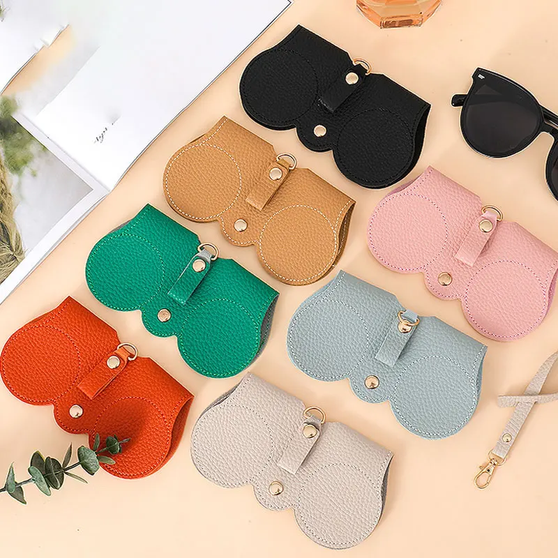 

Customized Portable Glasses Storage Bag For Men And Women Fashionable Sunglasses Protective Cover Simple Sunglasses Case Leather