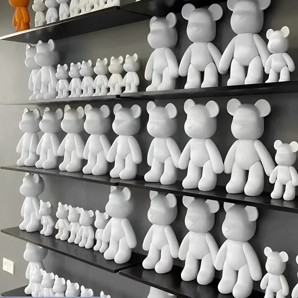 DIY Fluid Bear Sculpture Handmade Bearbrick Doll Ornaments Violent Bear Graffiti Painting Parent-child Toy Gift Home Decoration