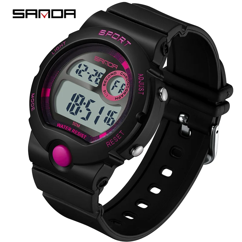 Fashion Sanda Top Brand Casual Women\'s Sports Watches Waterproof Led Digital Electronic Waterproof Female Clock Relogio Feminino