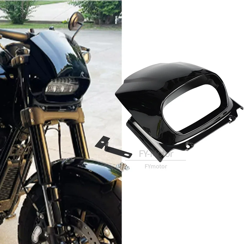 

Motorcycle Headlight Fairing Cover Front Headlamp Windscreen Fit For Harley Softail Fat Bob FXFBS FXFB 2018-2022
