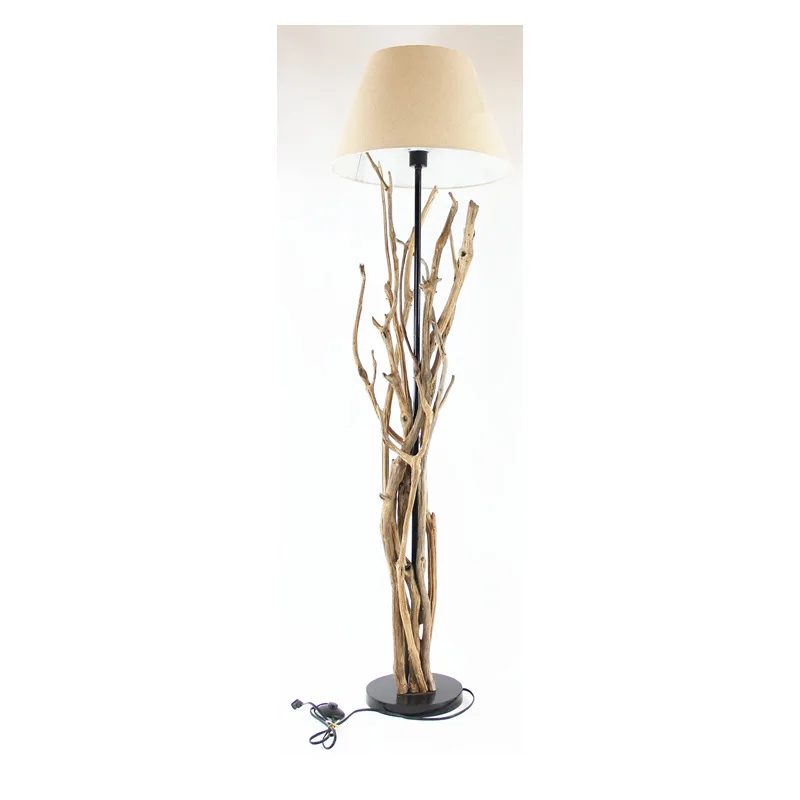 Handmade wooden table lamp Floor lamp Bed and breakfast Restaurant Cafe Rotten wood branch decoration