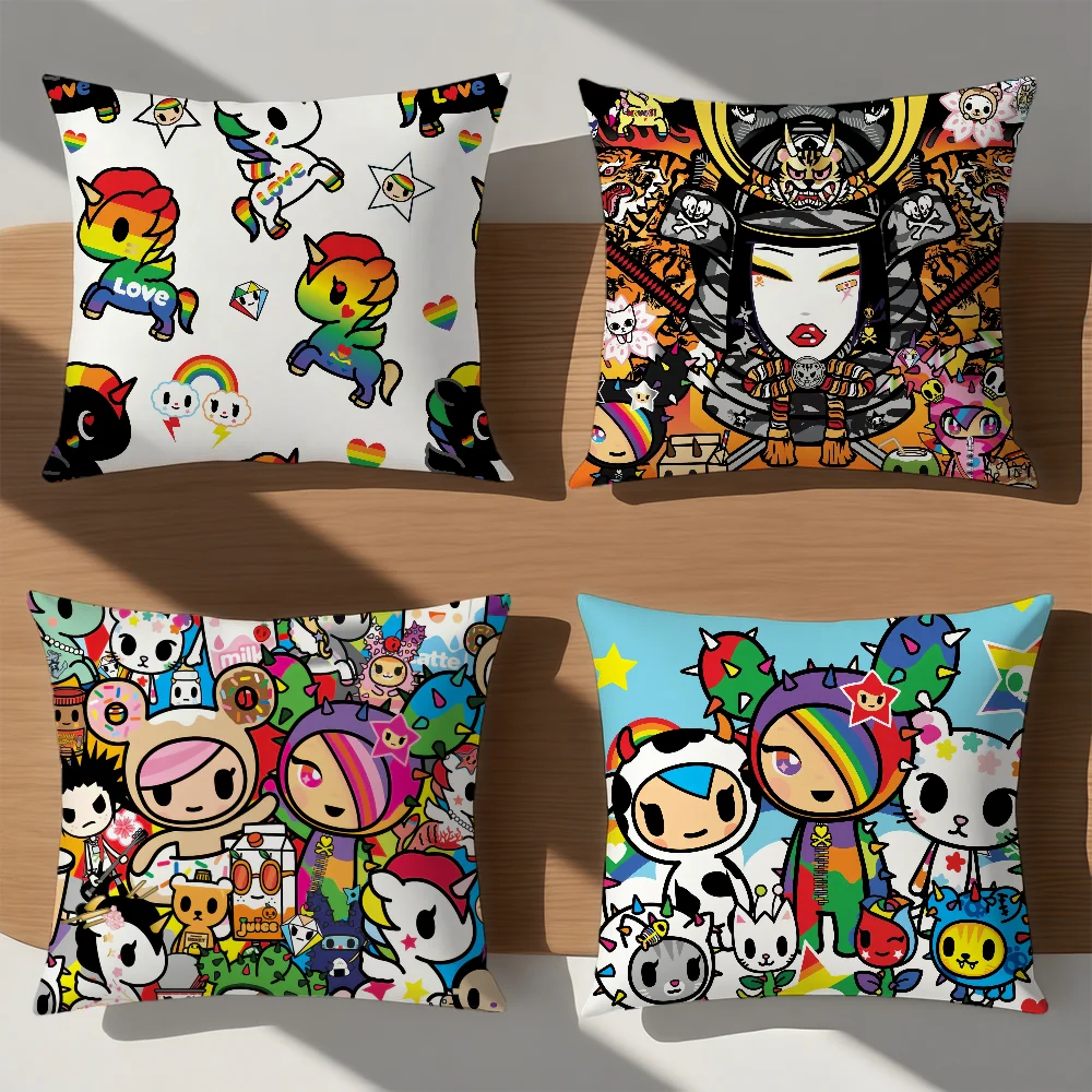 

cartoon art cute t-Tokidokis u-Unicorn cushion cover soft Pillow Case for Sofa Living Room Home office Decor Protective Covers
