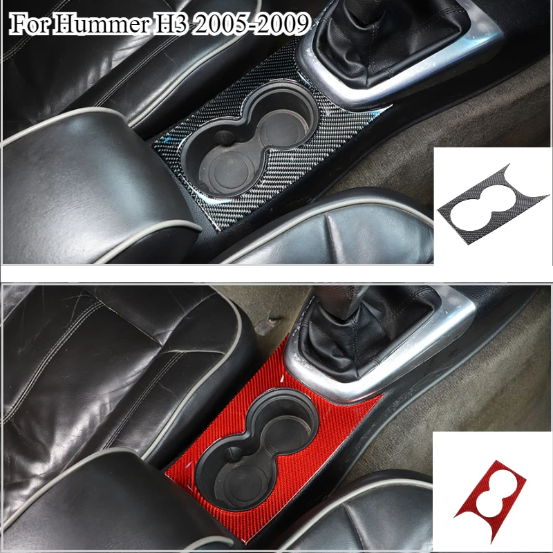 

Fit For Hummer H3 2005-2009 Car Center Control Water Cup Holder Panel Sticker Trim Soft Carbon Fiber Interior Accessories