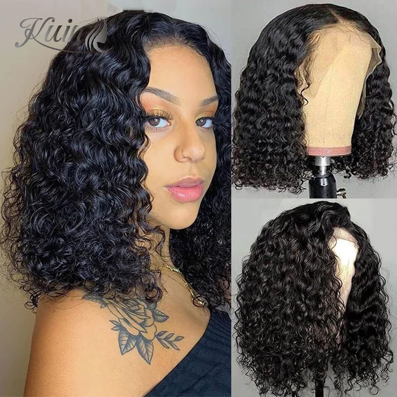 

Deep Wave Short Bob Wigs Human Hair Wigs 4x4 13x4 Deep Curly Lace Frontal Wig 150% Density 8"-14" Bob Human Hair Wigs For Women