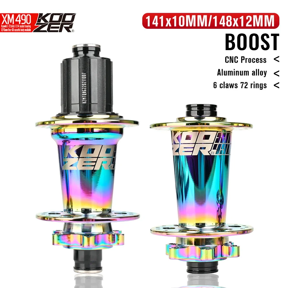 KOOZER XM490PRO 28 32 ثقوب محاور دفعة الجبلية QR 141x10 مللي متر محور الدراجة الجبلية 6 مكبح قرصي لـ HG 8-11S SX XX GX XD MS 12 سرعة