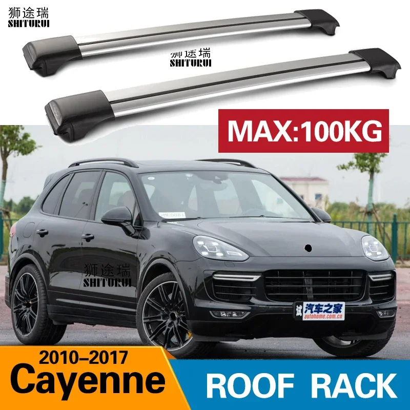 SHITURUI 2Pcs Roof bars For PORSCHE Cayenne, 5-dr SUV, 2010-2017 SUV Aluminum Alloy Side Bars Cross Rails Roof Rack Luggage