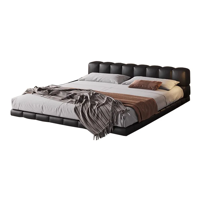 

Suspended Italian minimalist leather bed