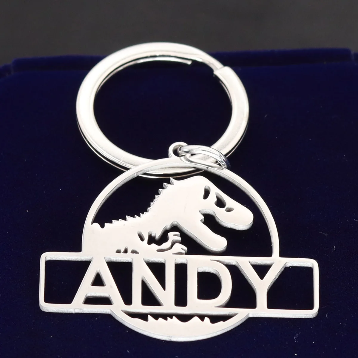 Custom Name Dinosaur Keychain Personalized Stainless Steel Pendant Keychains For Women Men Keyring Customized Jewelry Gifts