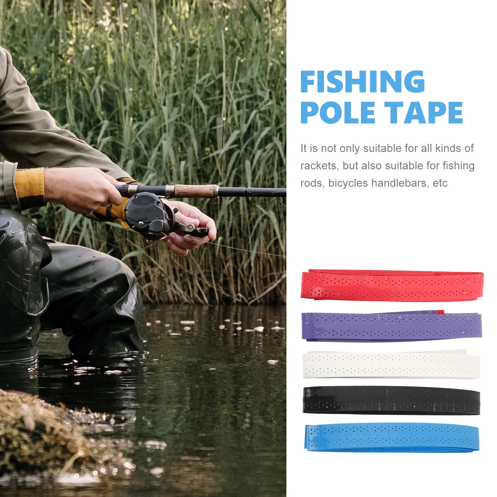 

5pcs Badminton Racket Sweatbands Anti-Slip Tennis Grip Tapes Breathable Racket Wrapping Belt Fishing Rod Protective Tape Sports
