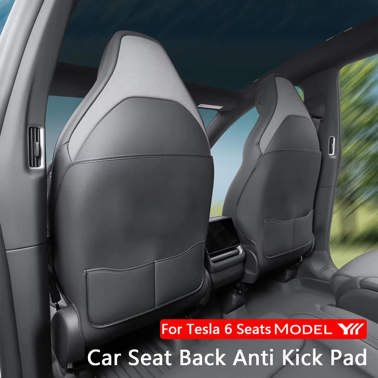 Mesh Back Cushion - Anti-kick pad van leer voor Tesla