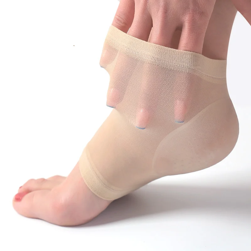 Gel Heel Socks Silicone Moisturising Socks Open Toe Foot Care Spa for Dry Hard Cracked Skin Comfy Day Night Care Skin Thin Socks