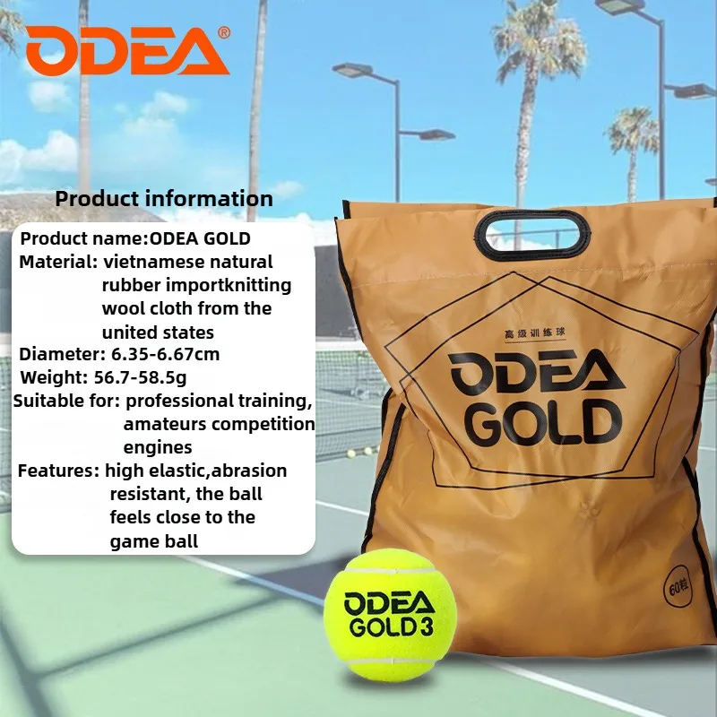 ODEA Gold Tennis Ball, Professional Premium Tennis Training Match Ball,Woolen Cloth Rubber Core,Stress Free Tennis Ball 10/30pcs view 3