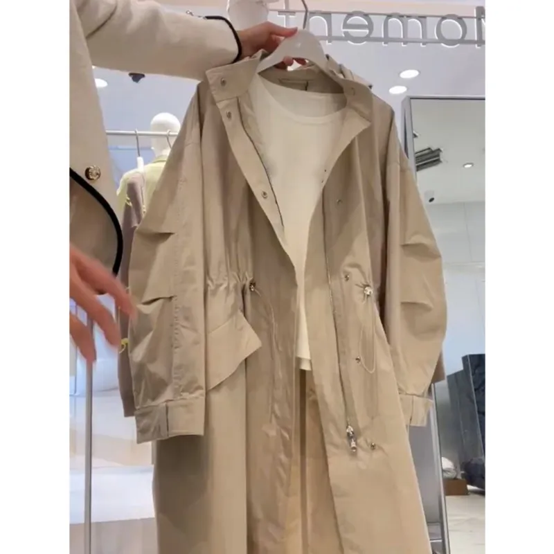 Women's Korean-Style Windbreaker Coat with Khaki Sense