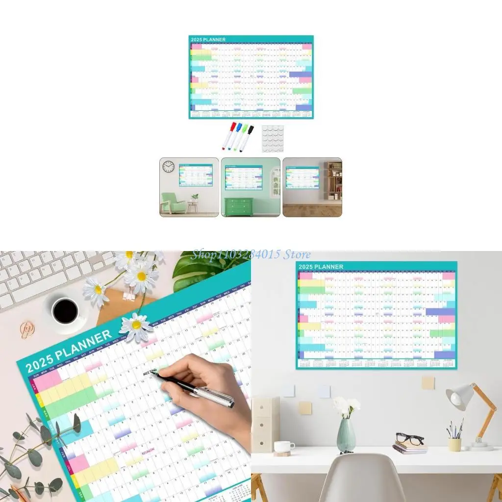 

R6FF 2025 Wall Calendar 90x60cm Wall Calendar Yearly Planner for Office Wall
