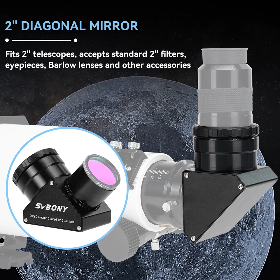 Svbony SV223 1,25/2 Zoll 99 % reflektierende dielektrische Beschichtung 90 ° Clicklock Mirror 1/10 Lambda zur Verbindung von Okularen und Objektiven – Detail 19