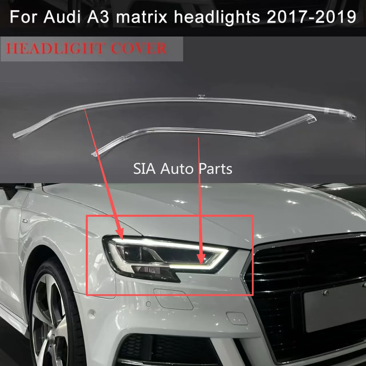

Для Audi A3 матричные фары 2017 2018 2019, дневные ходовые огни, автомобильные DRL, направляющая пластина, трубчатая полоса, светодиодные автомобильные аксессуары