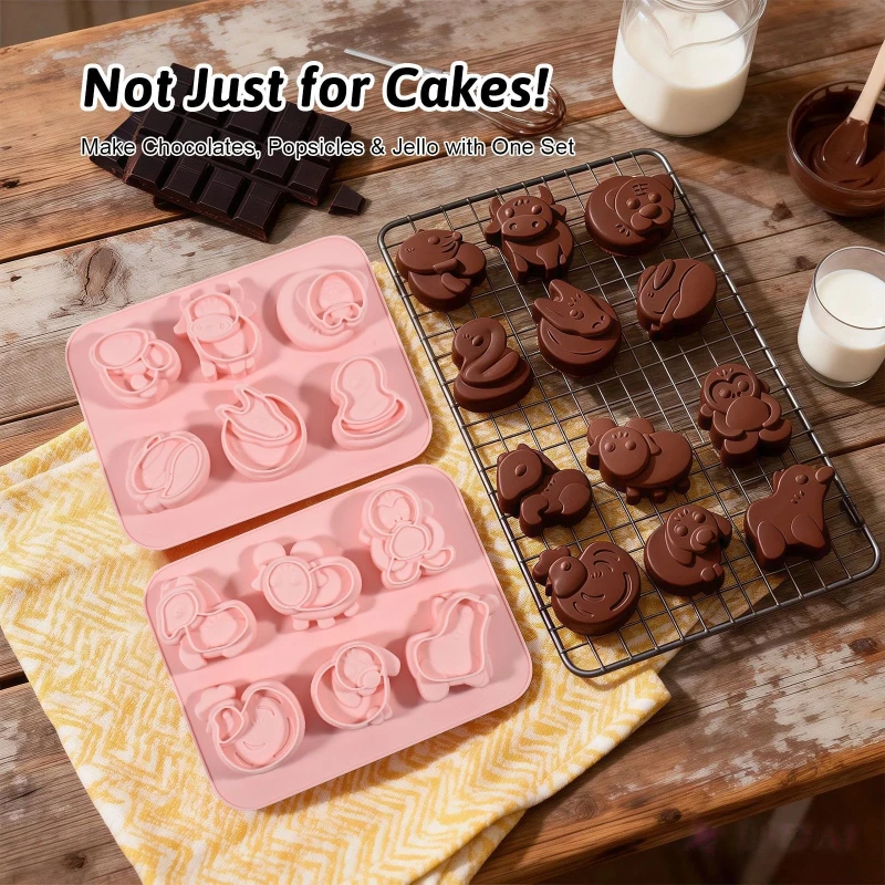 Silicone zodiac baking mold food grade high temperature resistant cartoon animal chocolate mousse rice cake cake mold