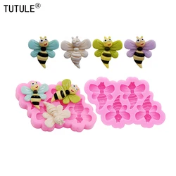 DIY nectar Resin Clay keychain earrings pendant Mold honeybee Accessories silicone mould chocolates cake decorating Molds