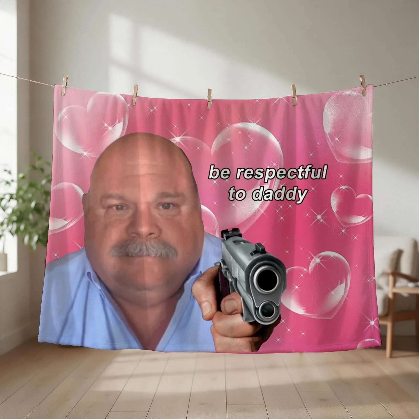 Daddy Winkle Bertram Be Respectful to Daddy Wow Yrs22 Throw Blanket Flannel Beach christmas decoration Thins Blankets