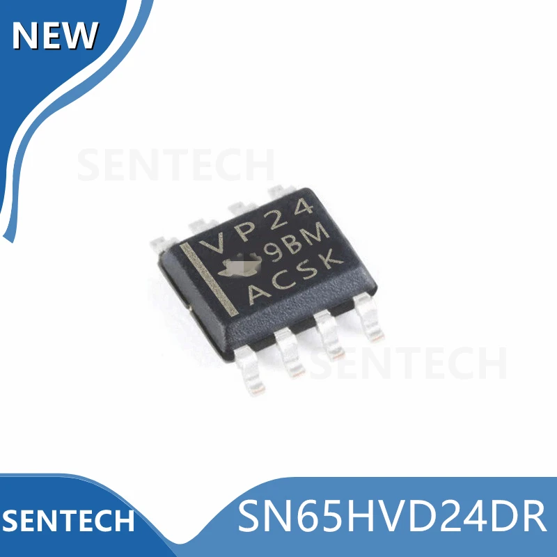 10pcs/lot New original SN65HVD24DR VP24 SOP8 Extended common-mode RS-485 transceiver with 4.5V~5.5V power supply