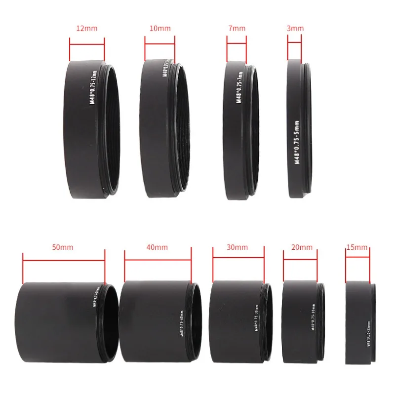M48X0.75 T2 Extension Tube Ring 3/5/7/10/12/15/20/30/40/50mm Telephoto Adapter Ring Astronomical Telescope Photography Accessy