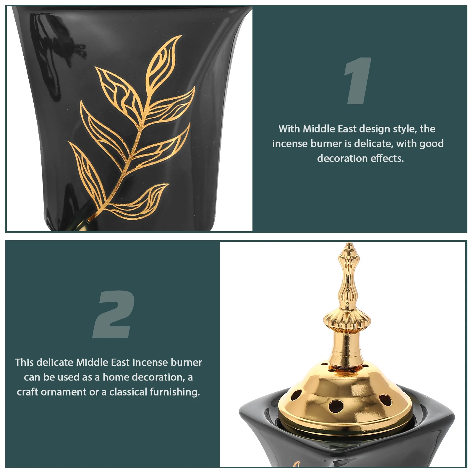 

Electric Incense Burner Aroma Censer Holder Decorative Retro Vintage Home Office Yoga Teahouse Middle East Safe Usage