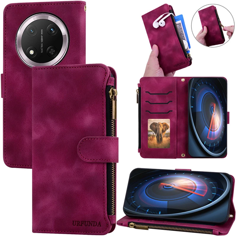 

Hot Zipper Wallet Case For Huawei Mate 20 Lite 10 Pro Honor Magic 6 5 4 7 Lite Magic6 Magic7 Lite 5G Case Leather Flip Cover Coq