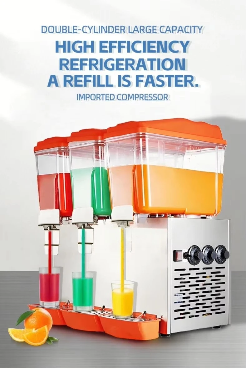 Commercial 32L Automatic Ice Drink Juicer Made in China 3 Cans Restaurant Food Store Power Supply
