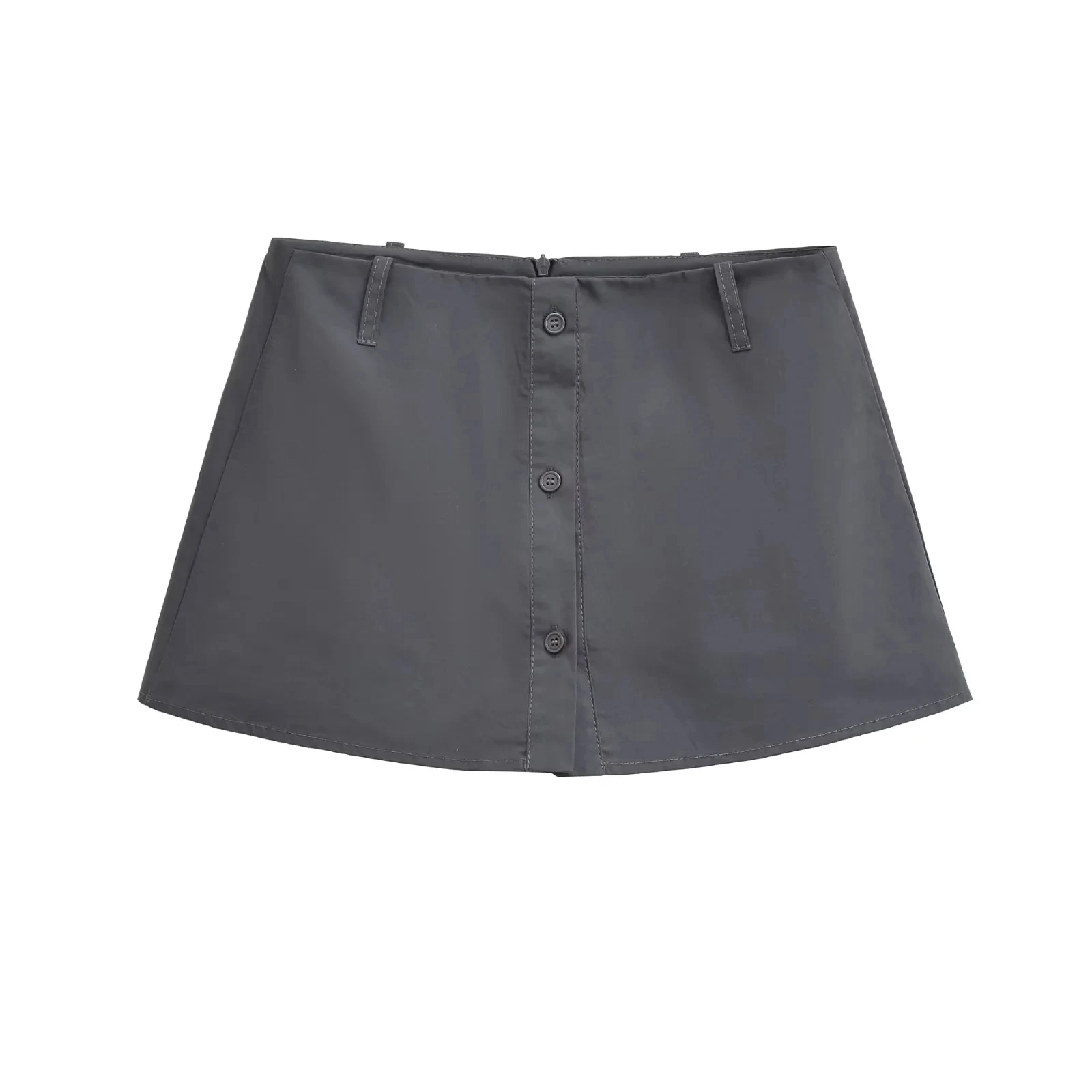 American Sle Sexy f Skirt Anti-Light Walking Low Waist ey e Women's Summer Slimming ort Skirt Casual Button Design