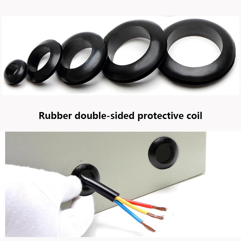 

Two-sided Snap on Loop 5mm-65mm Grommet With Card Slot Buckle Type Electrical Equipment O-ring Through-hole Smart Cover Pad Wire