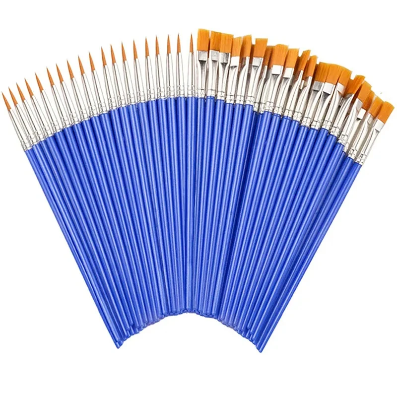 10pcs Nylon Hair Detail Paint Brush Children DIY Art Supplies Tool Watercolor Artist Painting Brush Art Stationery