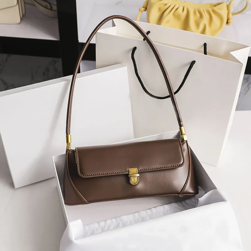 

Новая кожаная сумка для волос под мышками 2025, женская сумка, модная портативная сумка-багет из воловьей кожи, нагрудная сумка