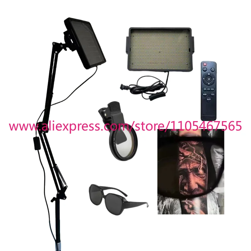 1Pcs Tattoo Removal Reflective Kit Remote Control Tattoo Floor Work Light Tattoo Artist Supply